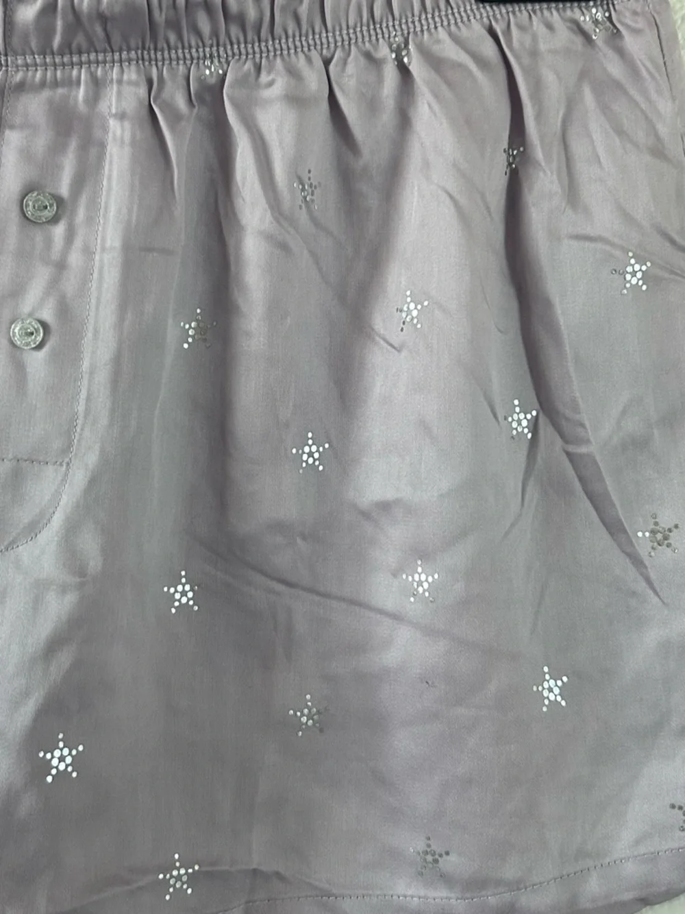 PINK Victoria’s Secret Silky Sleep Boxy PJ Shorts Spring Violet Foil Sz S Comfy